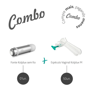 Combo Fonte Kolplux Sem Fio + Espéculo Vaginal Iluminado