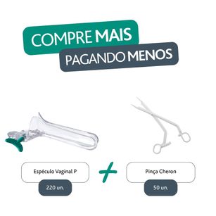 Combo Espéculo Vaginal Descartável + Pinça Cheron